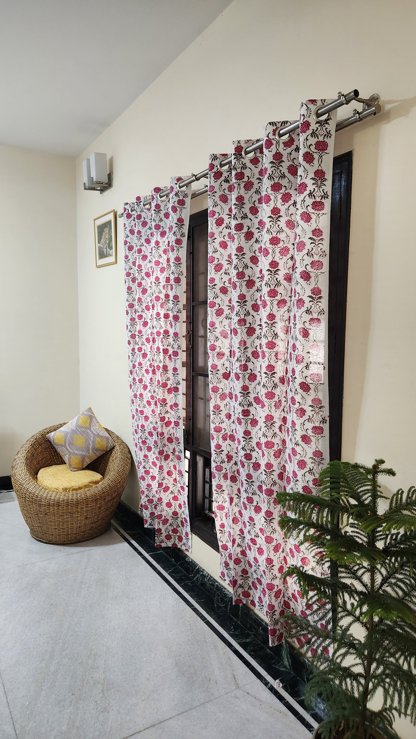 Hand block printed curtain_white2
