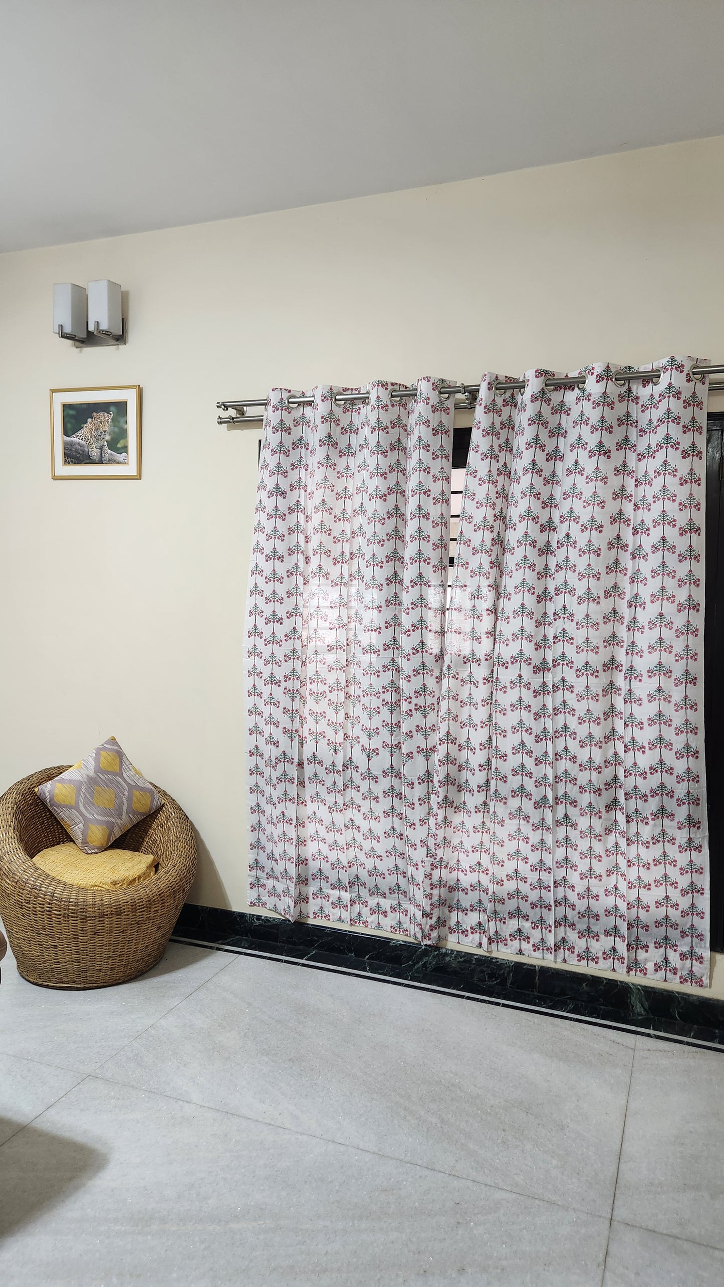 Hand block printed curtain_white3