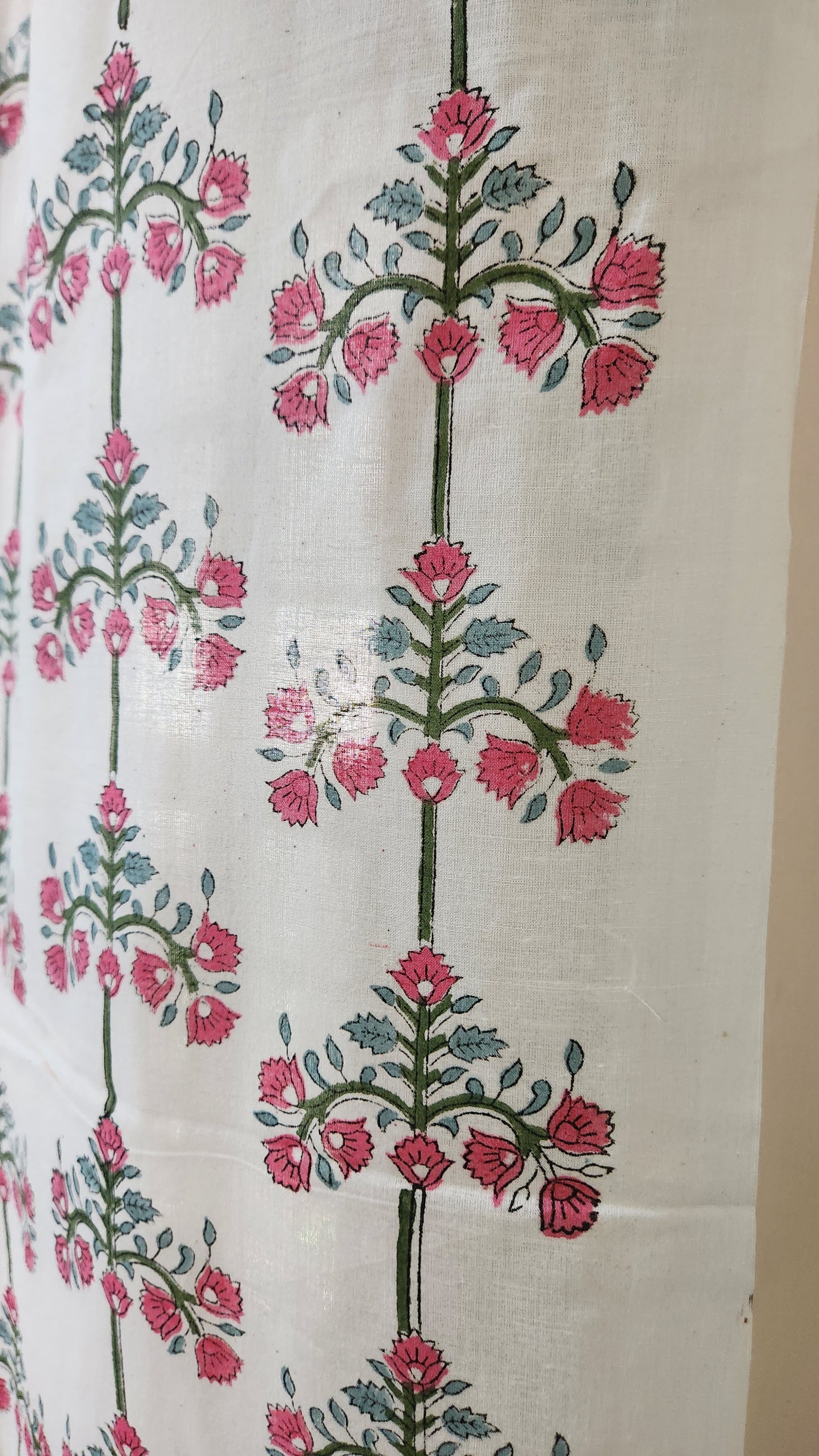 Hand block printed curtain_white3