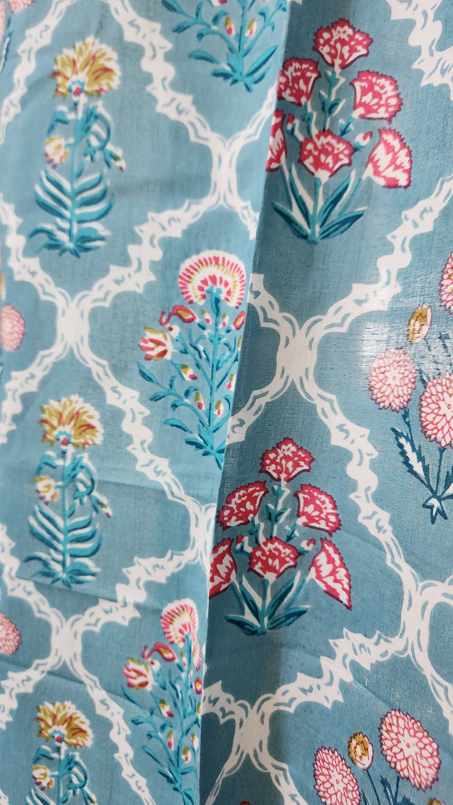 Hand block printed curtain_Blue