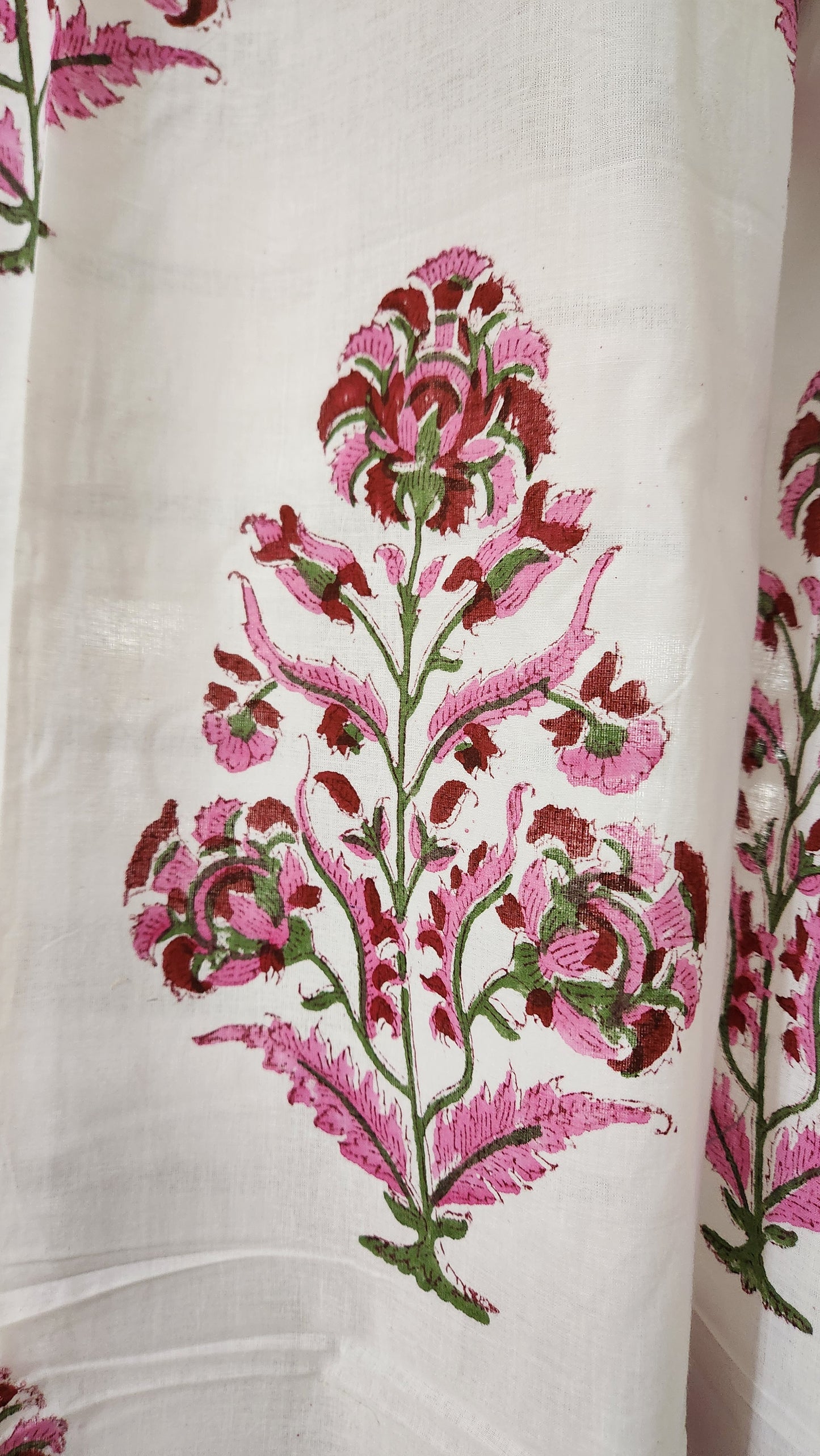 Hand block printed curtain_white floral4