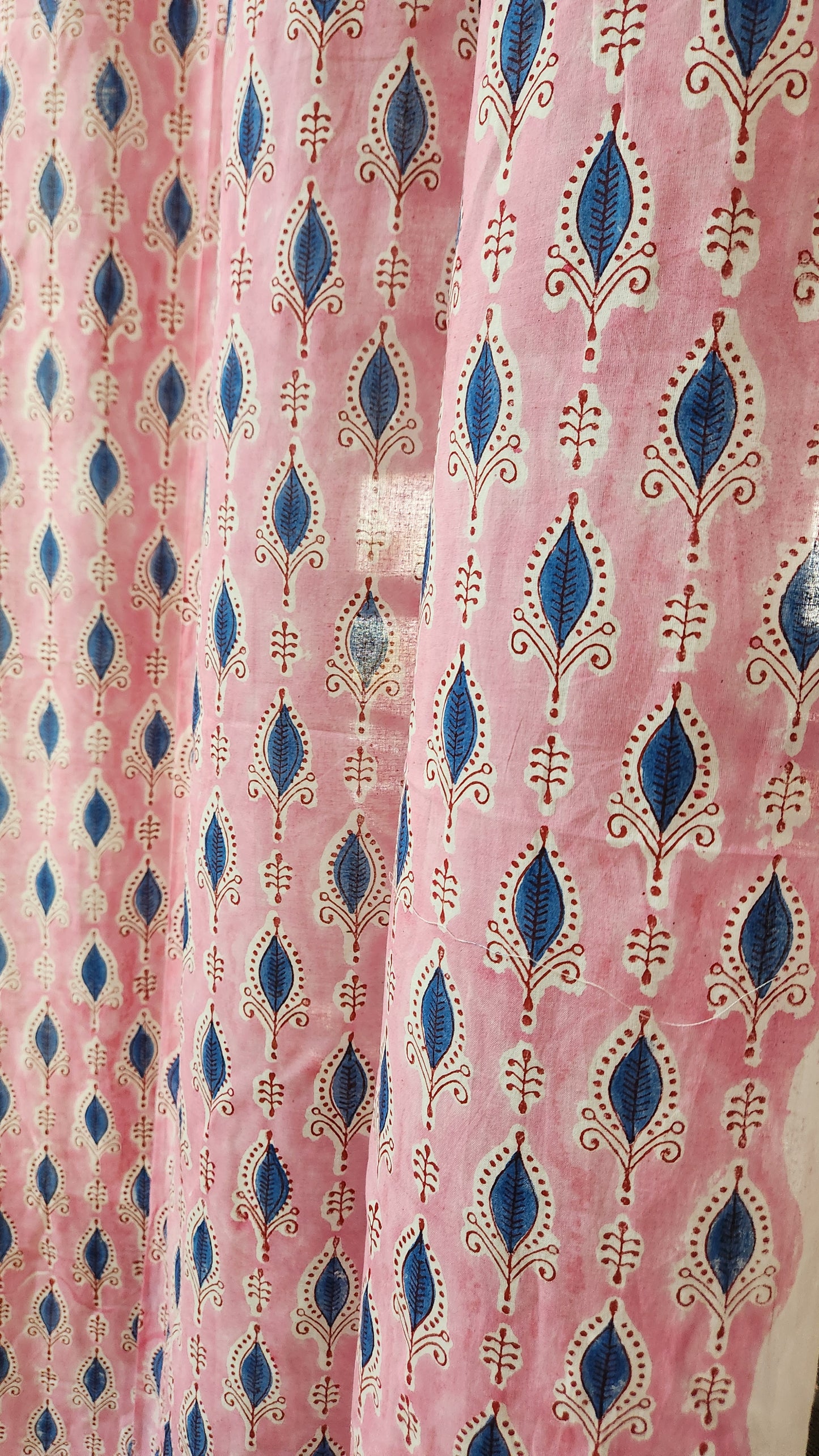 Hand block printed curtain_pink2