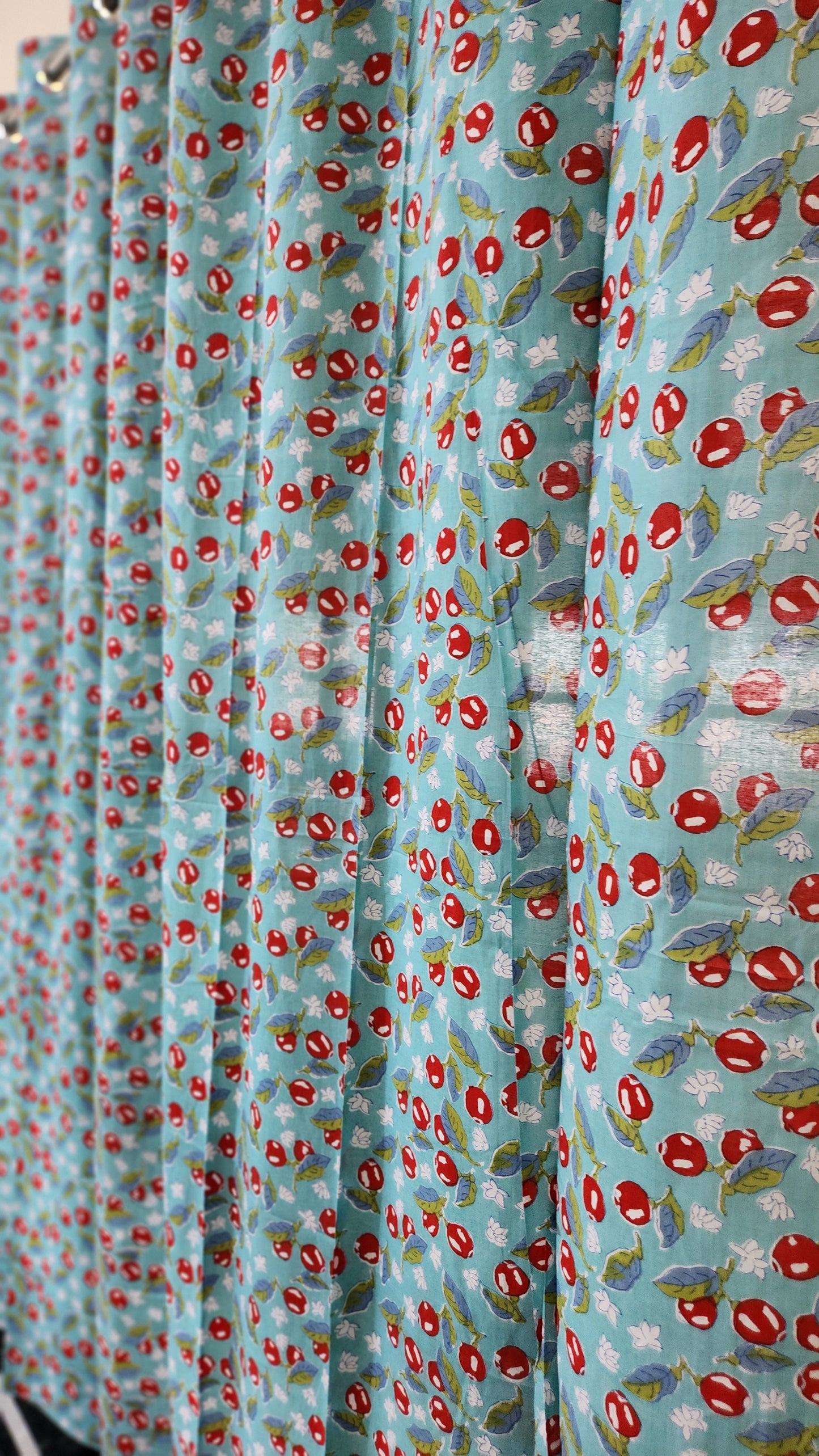 Hand block printed curtain_blue2