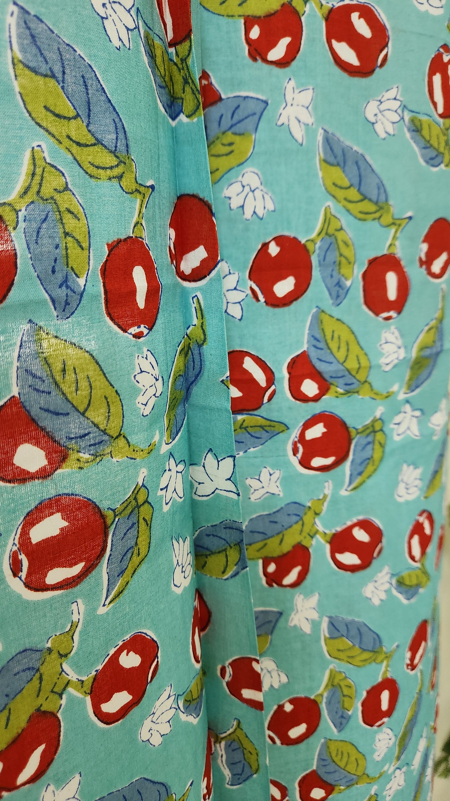 Hand block printed curtain_blue2