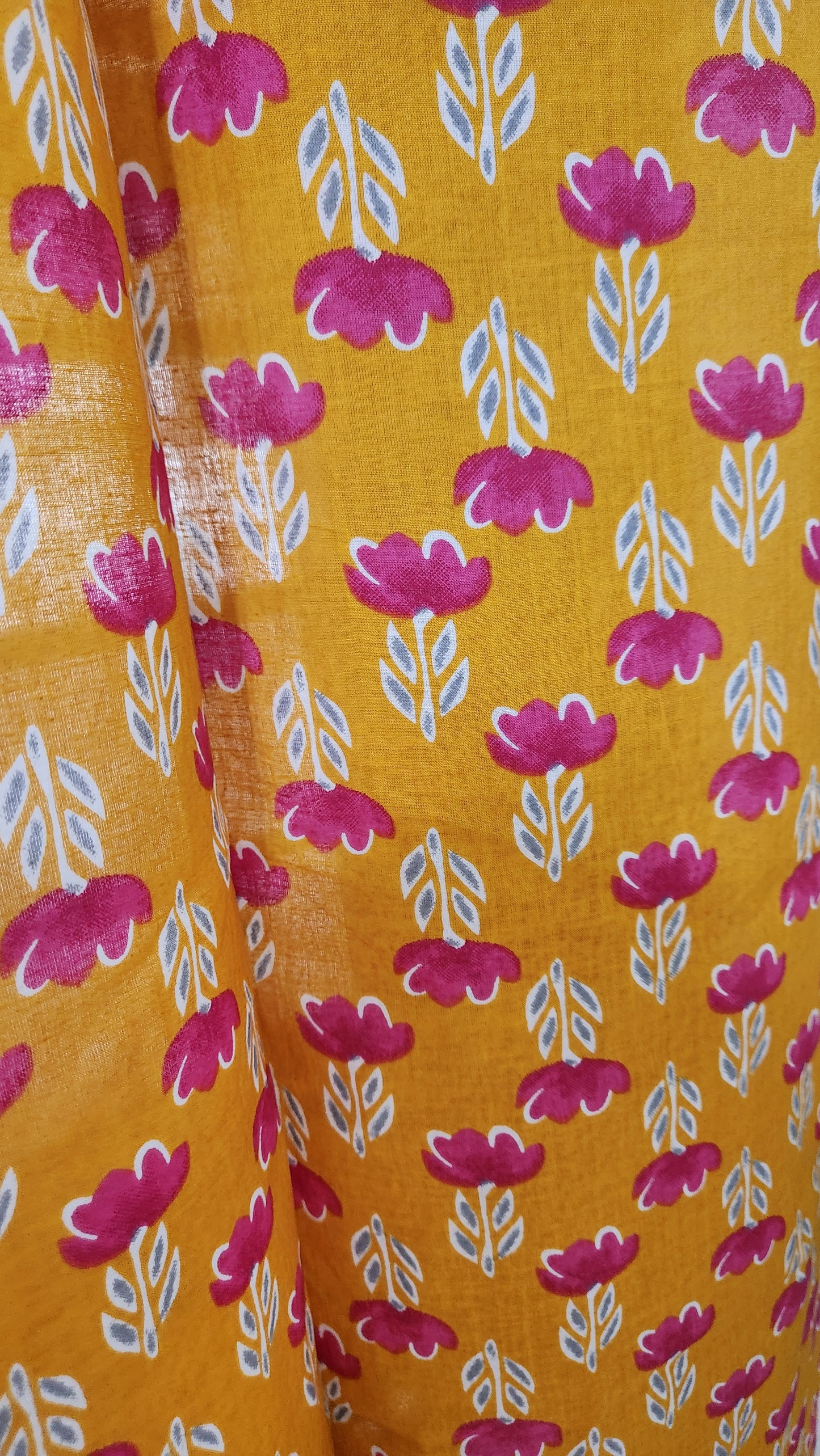 Hand block printed curtain_orange