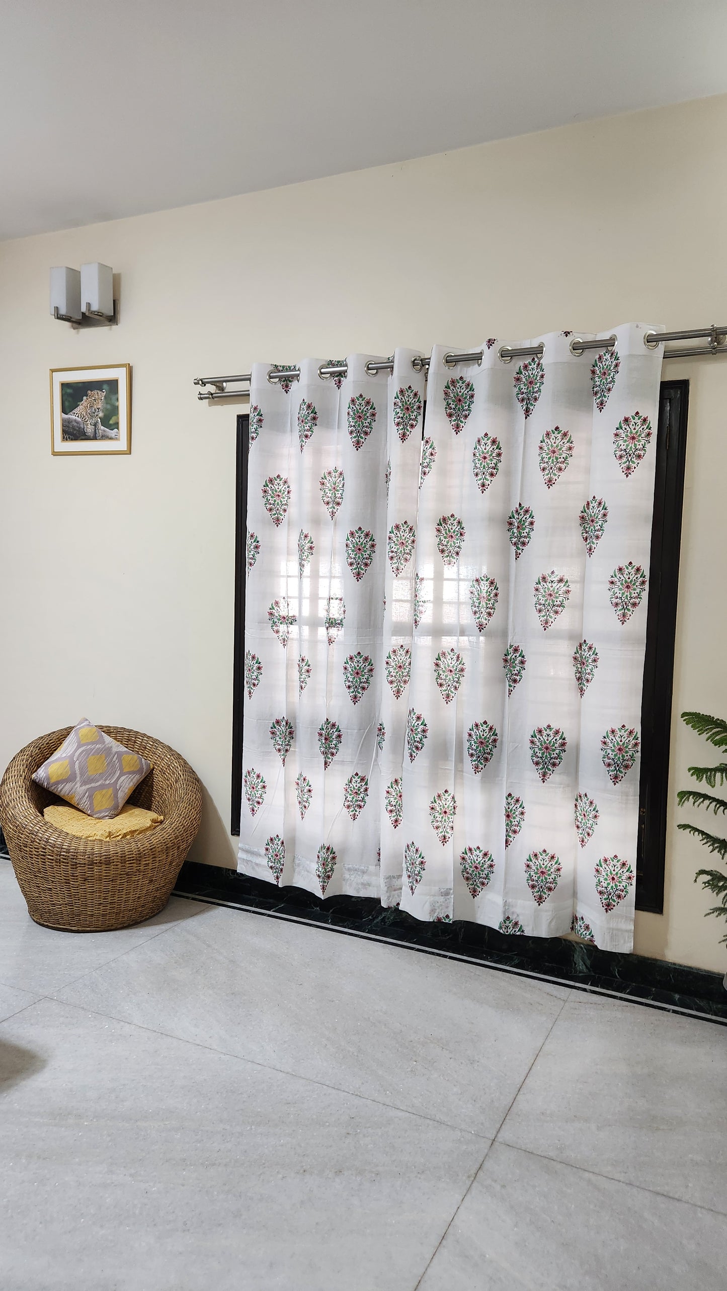 Hand block printed curtain_white7