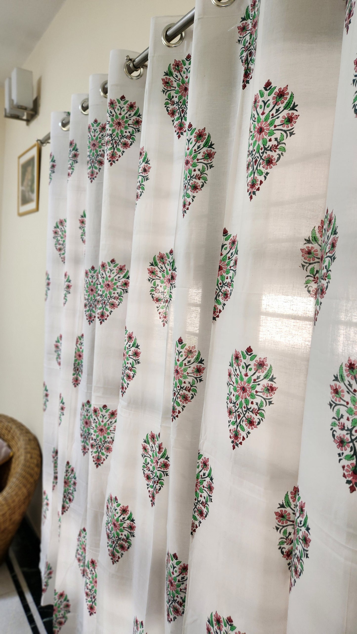 Hand block printed curtain_white7