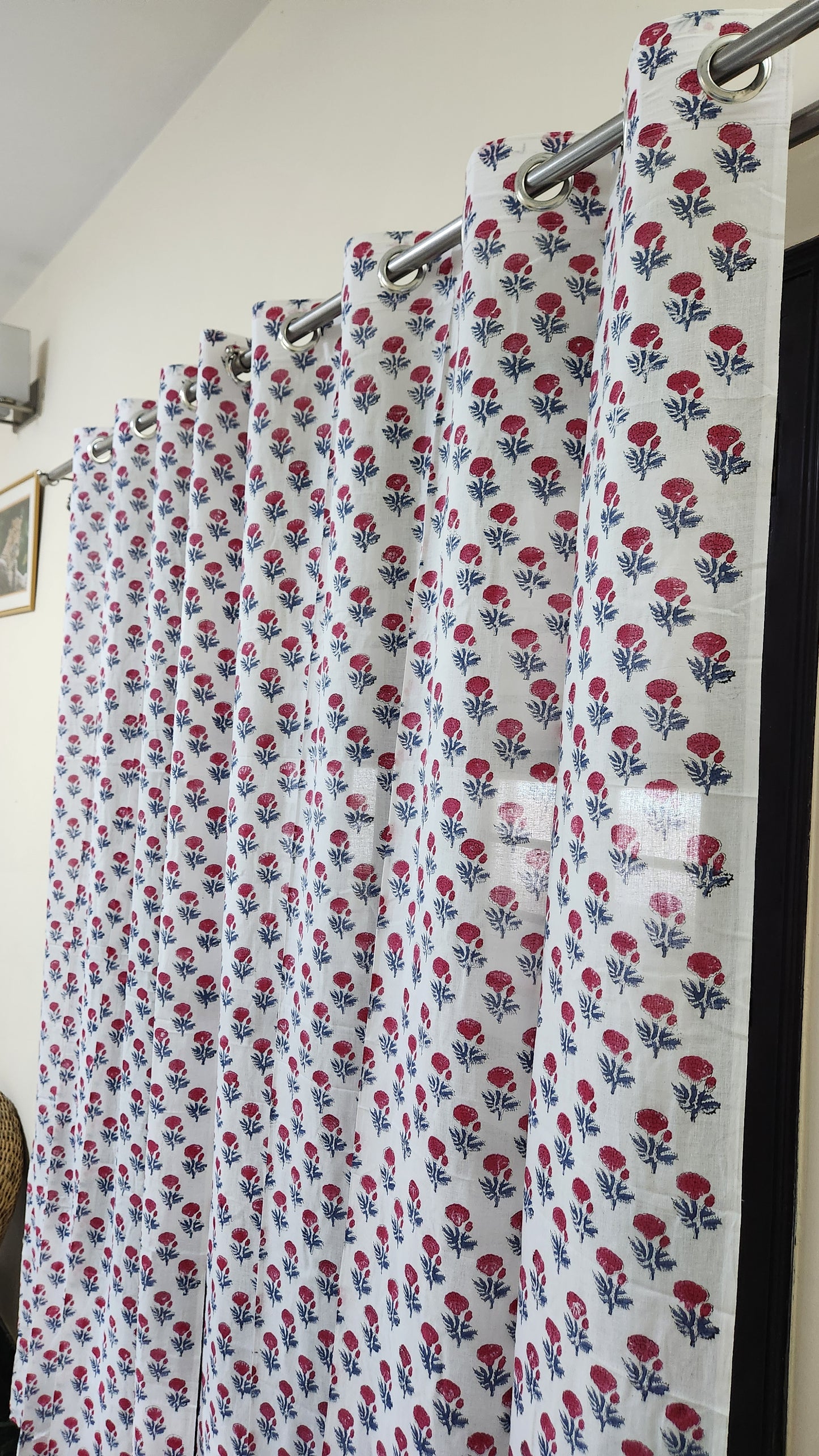 Hand block printed curtain_white8