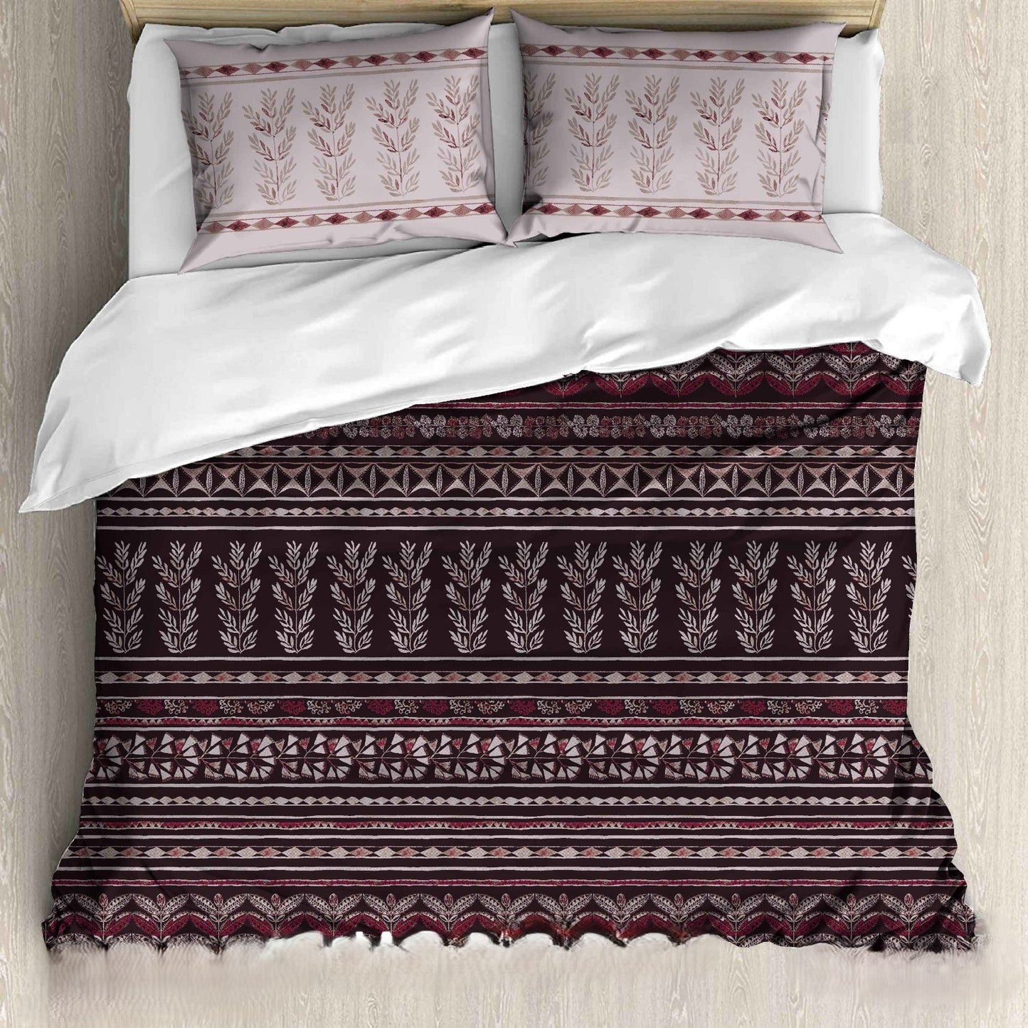 Cotton Printed bedsheet - GRASS print - Jumbo King size - Violet colour