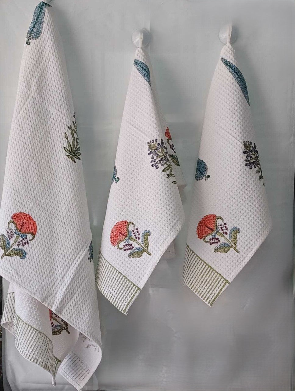 Hand block printed towel_floral print2