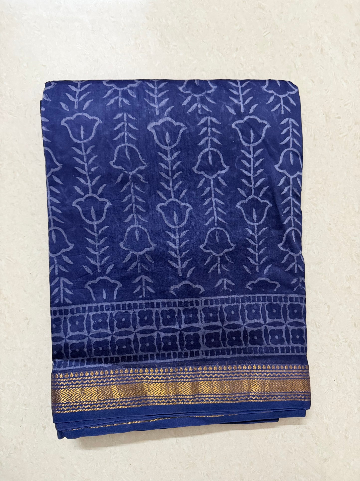 Maheshwari Cotton Saree - Blue