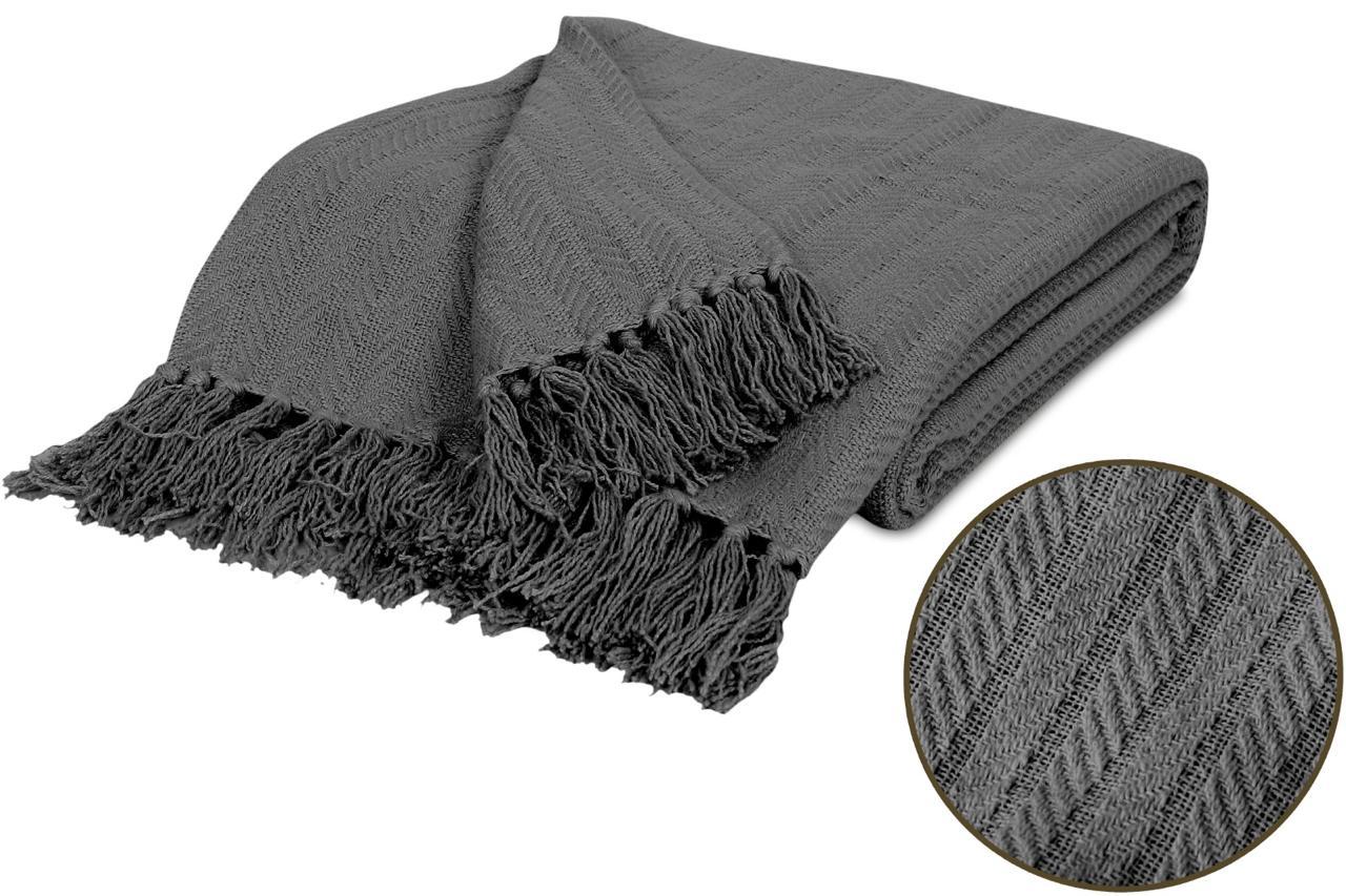 Waffled Sofa Throw - Grey
