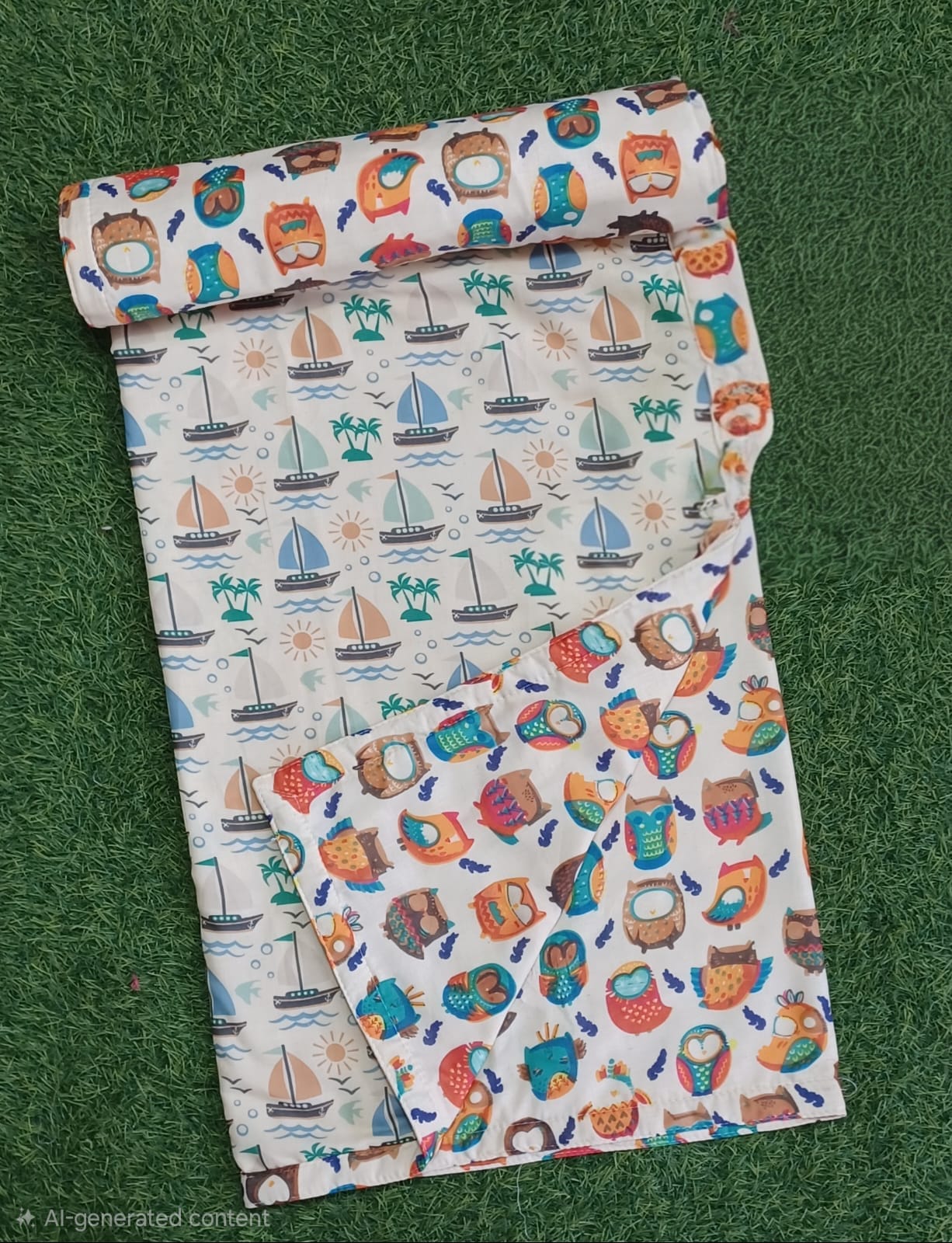 Kids Bedsheets_Owls&Ships