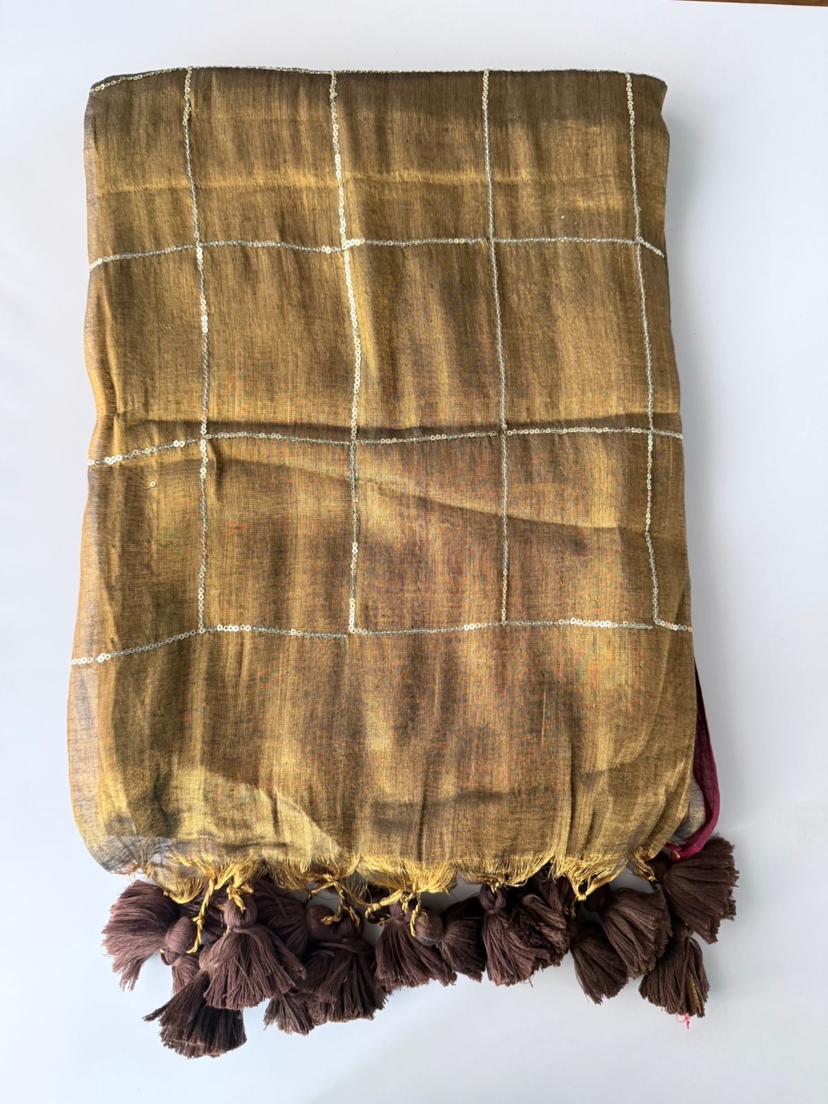 Khaadi Tissue with Sequin work(Golden)