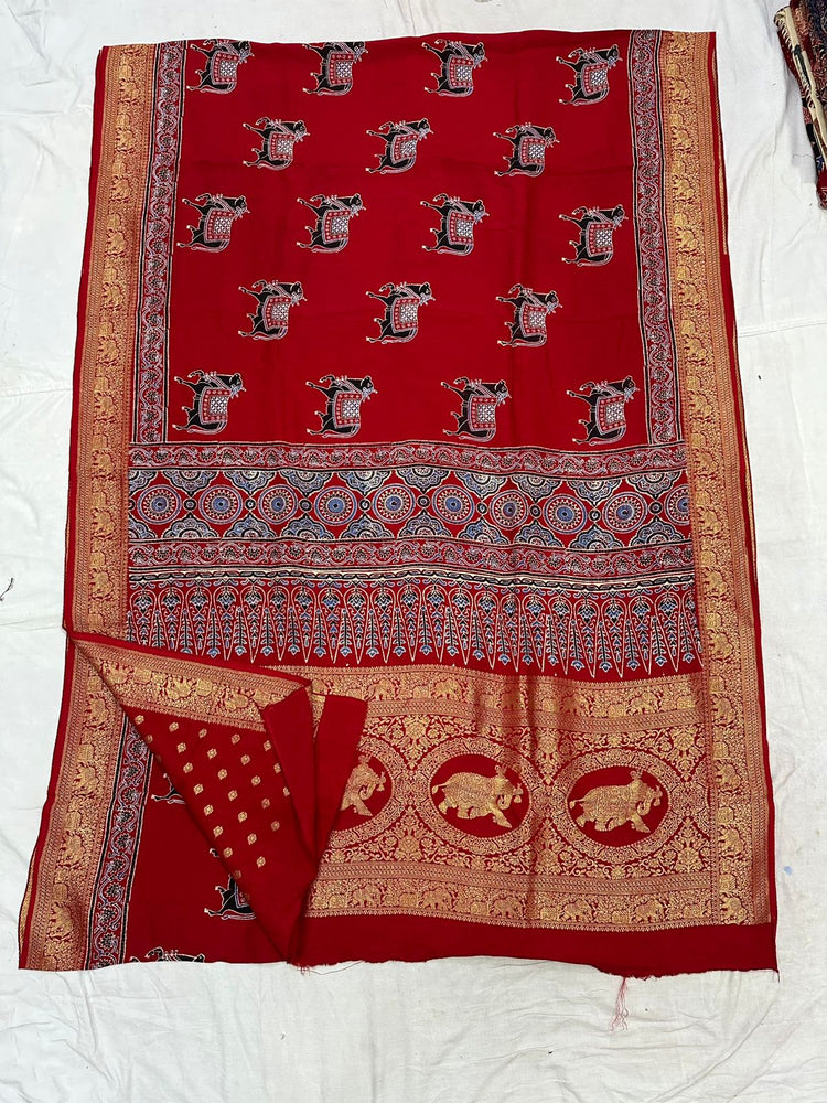 Ajrakh Dola Silks
