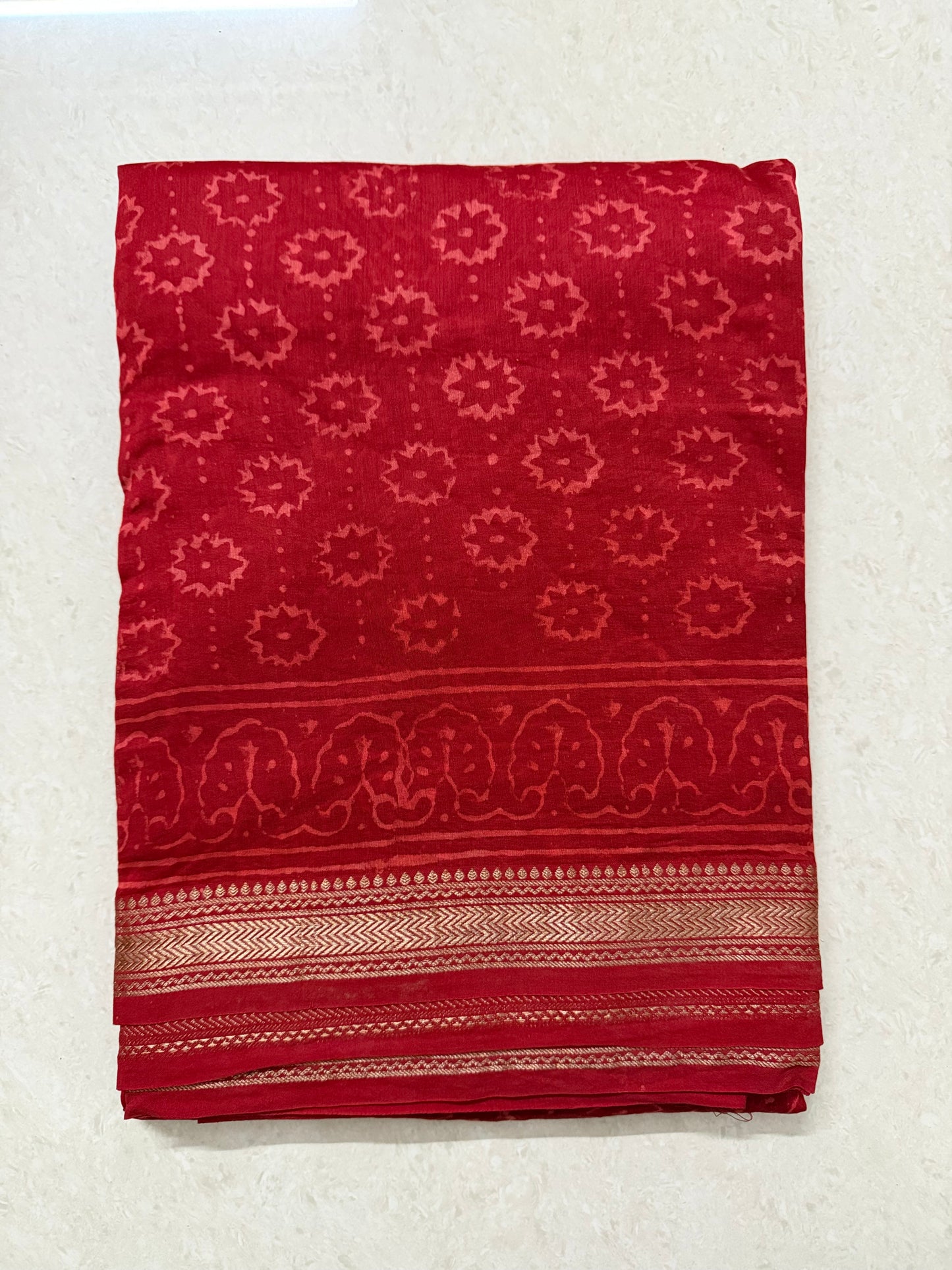 Maheshwari Cotton Saree - Red