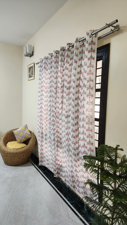 Hand block printed curtain_white3