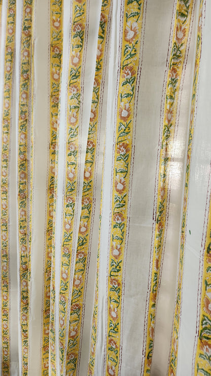 Hand block printed curtain_white&yellow3