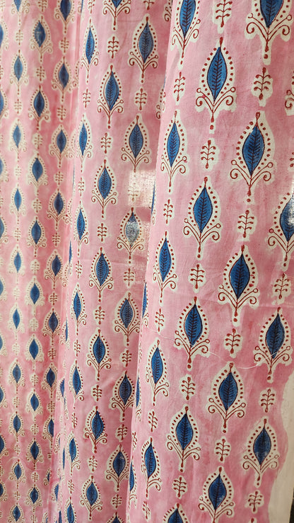 Hand block printed curtain_pink2