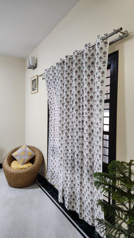 Hand block printed curtain_white6