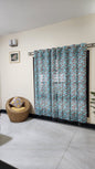 Hand block printed curtain_blue2