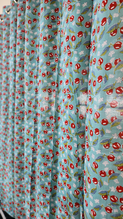 Hand block printed curtain_blue2