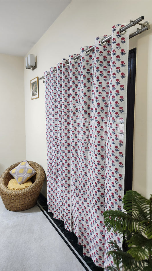 Hand block printed curtain_white8
