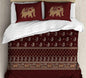 Cotton Printed bedsheet - ELEPHANT print - Jumbo King size - Maroon colour