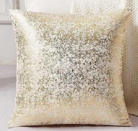 Velvet foil printed Cushion Cover - Cream colour2