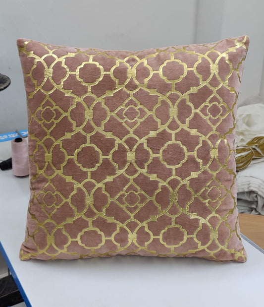Cushion Cover - Velvet Foil Print - Beige