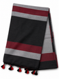 Khaadi Cotton Saree - Blac&Red&Grey