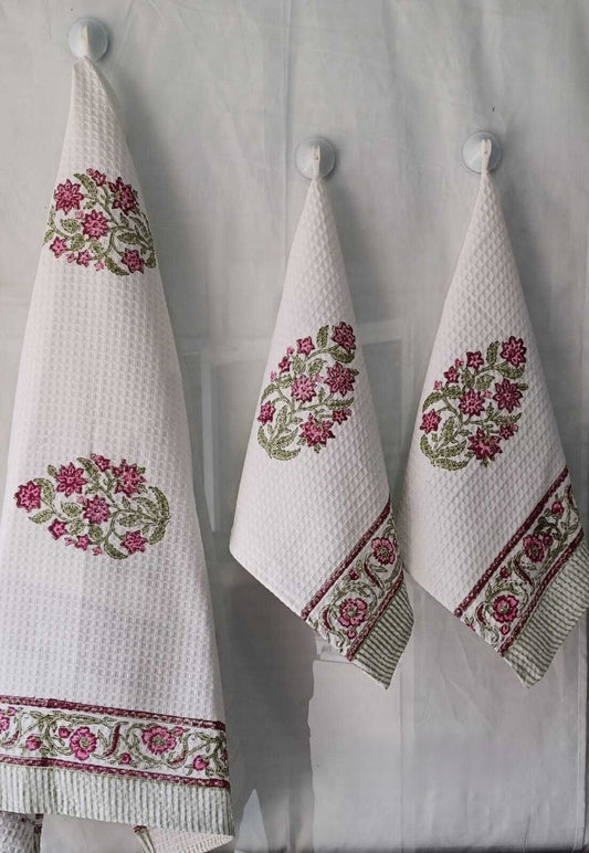 Hand block printed towel_violet