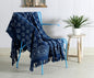 Handblock printed Sofa throw_Indigo Floral