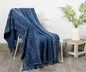 Handblock printed Sofa throw_Indigo Muse