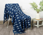 Handblock printed Sofa throw_Indigo Triad