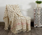 Handblock printed Sofa throw_Ivory Muse