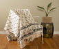 Handblock printed Sofa throw_Ivory Weave