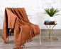 Handblock printed Sofa throw_Terracota Muse