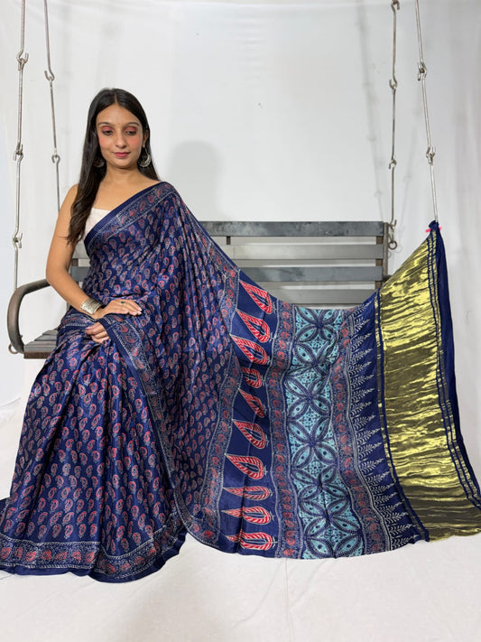 Modal Silk (blue ajrakh)