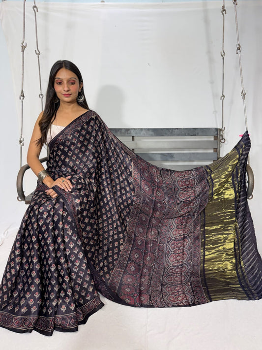 Modal Silk (Black floral)