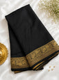 Dola Silks - Elephant border (black)