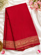 Dola Silks - Elephant border (bright red)