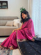 Maheshwari Silk - Pink&Black