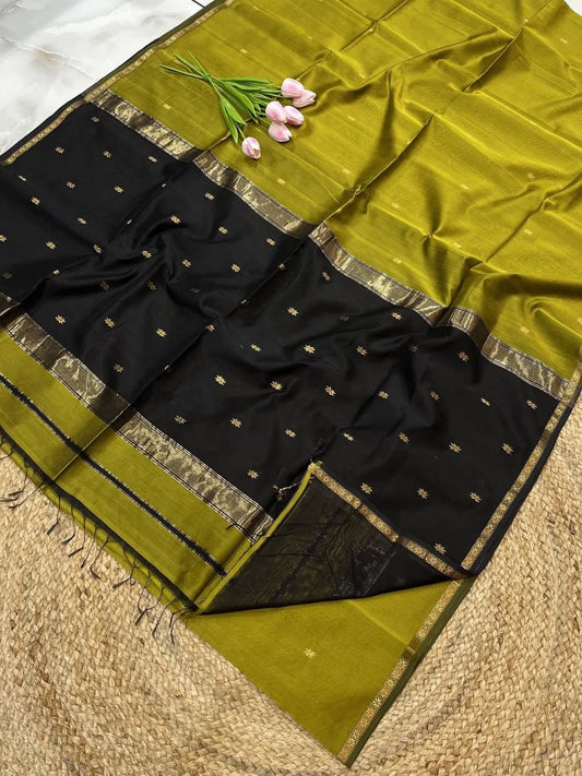 Maheshwari Silk - Green&Black