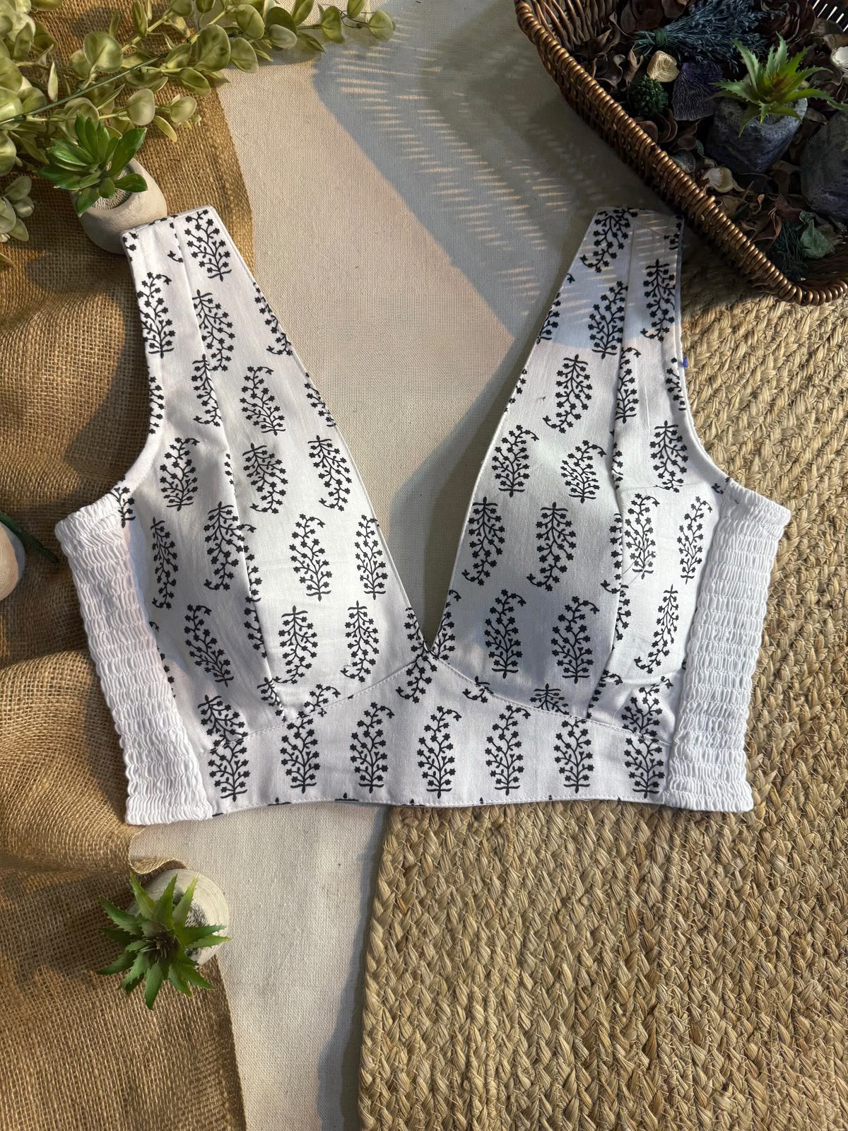 Comfort Fit V Neck Blouse - White
