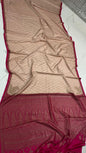 Banarasi Khadi Crepe Silks - Biege&Pink