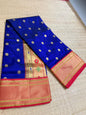 Paithani Silk saree (Meenakari) - Blue&Red