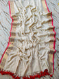 Mulcottonsaree - White&Red