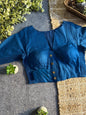 Plain Cotton Stretchable Blouse (V Neck) - Blue(Size 36-40)