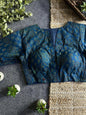 Comfort Fit Ajrakh Print Stretchable Blouse - Teal Blue (Size 32-36)